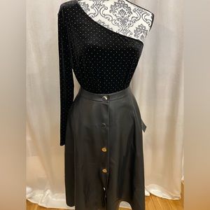 AX Armani exchange gold studded black velvet blouse